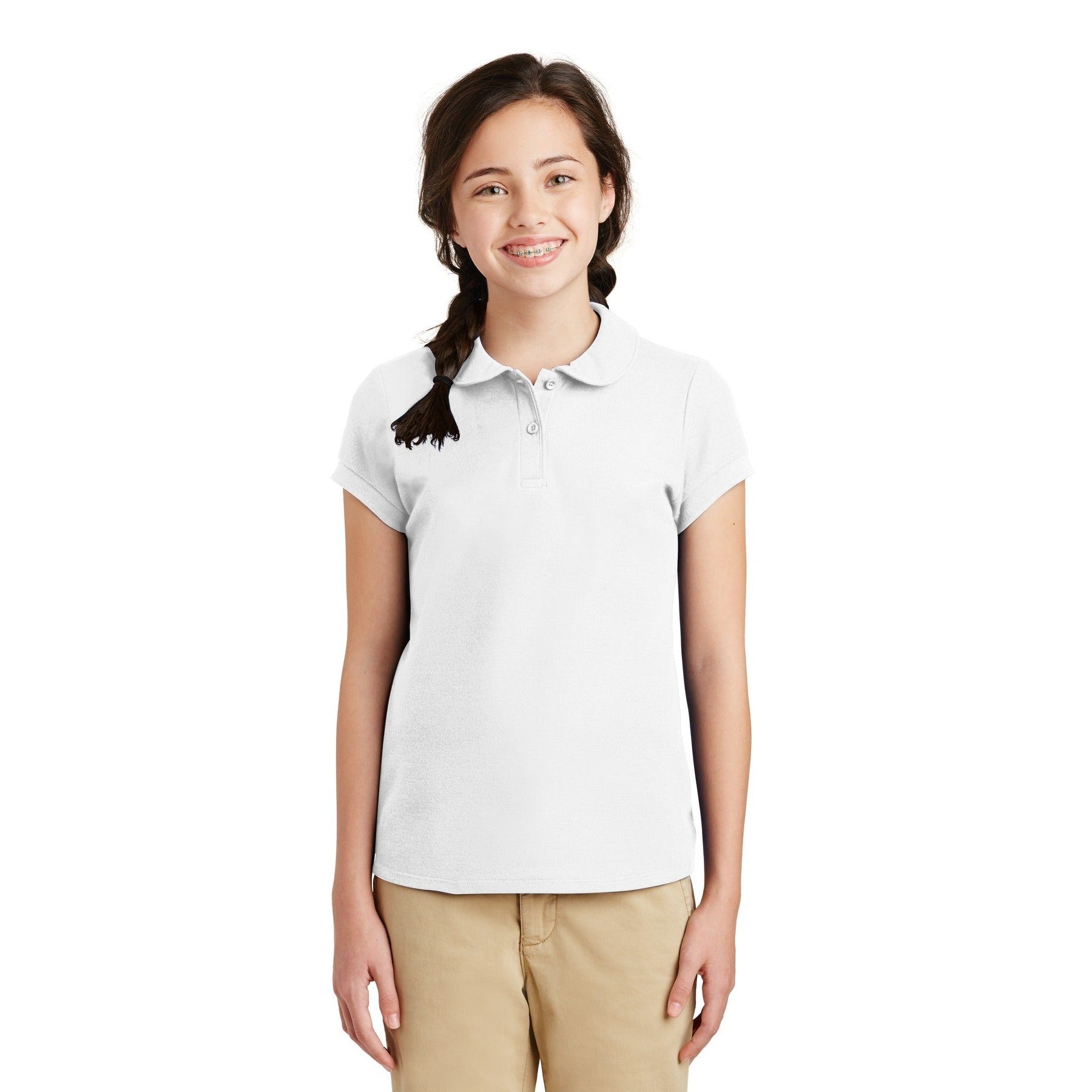 Port Authority-Port Authority® Girls Silk Touch™ Peter Pan Collar Polo. YG503-MedTech-6