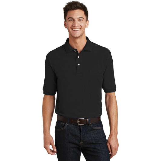 Port Authority-Port Authority® Heavyweight Cotton Pique Polo with Pocket. K420P-MedTech-1
