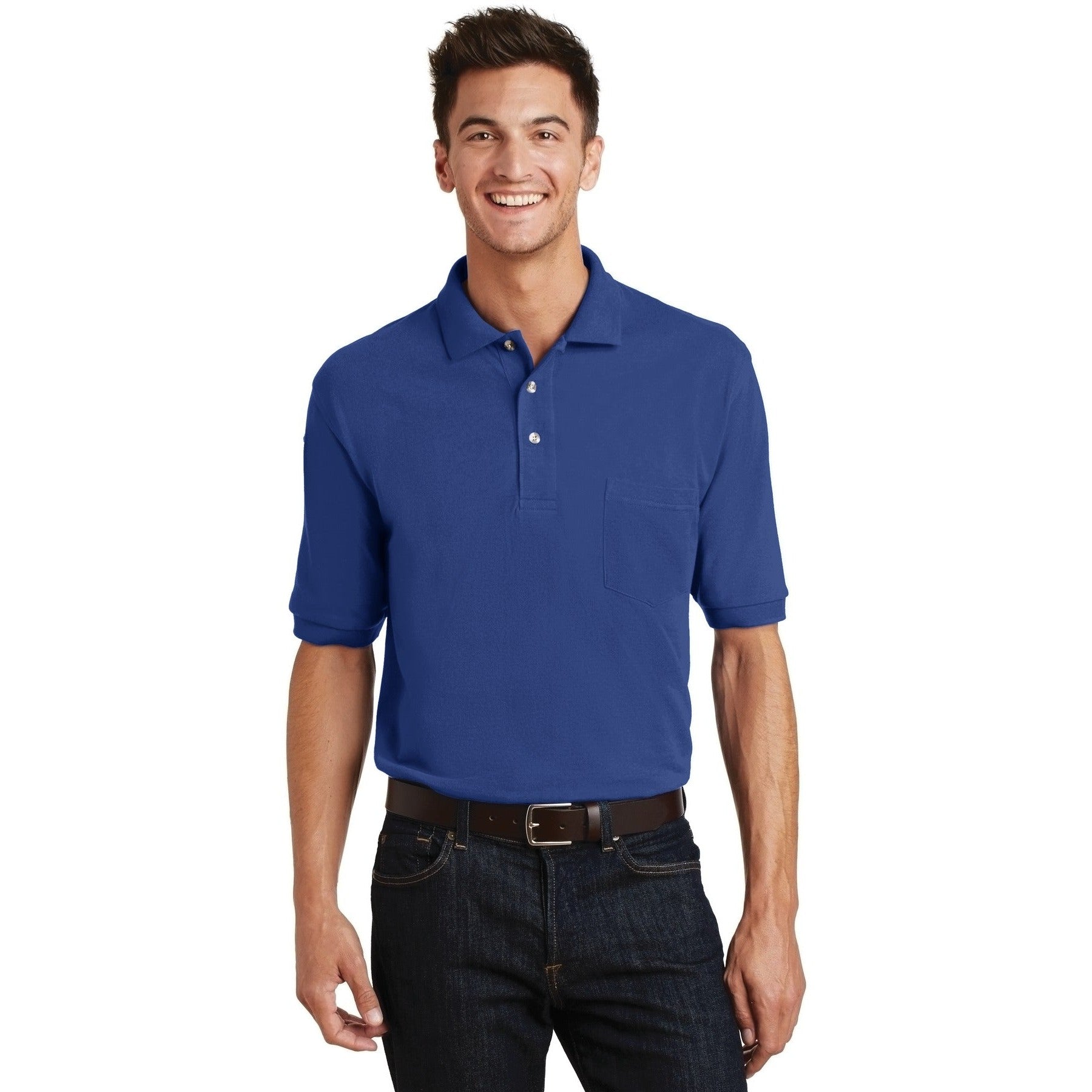 Port Authority-Port Authority® Heavyweight Cotton Pique Polo with Pocket. K420P-MedTech-4