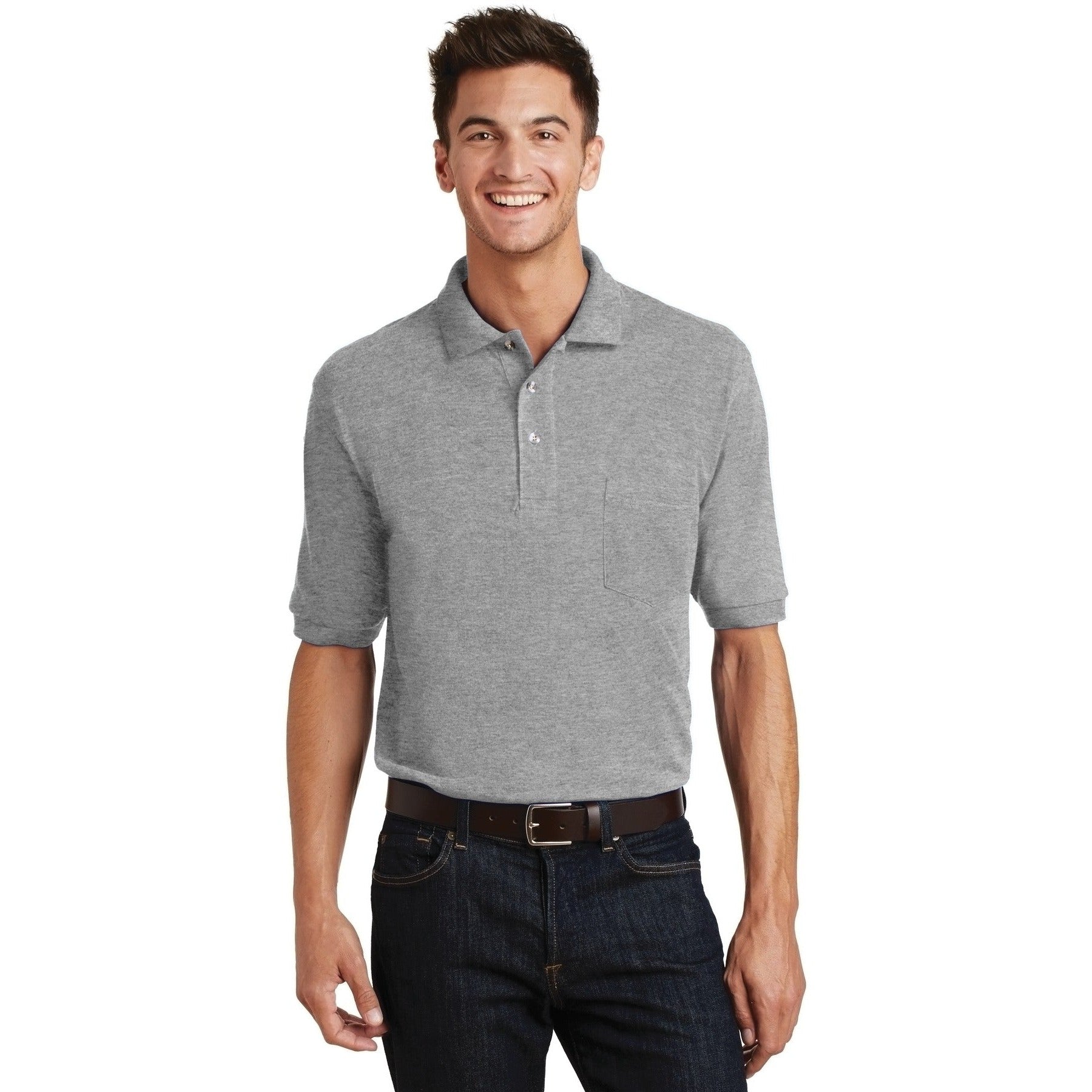 Port Authority-Port Authority® Heavyweight Cotton Pique Polo with Pocket. K420P-MedTech-3