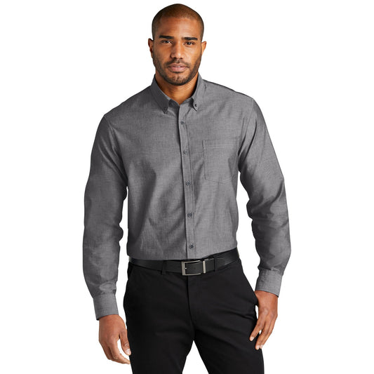 Port Authority-Port Authority® Long Sleeve Chambray Easy Care Shirt W382-MedTech-1