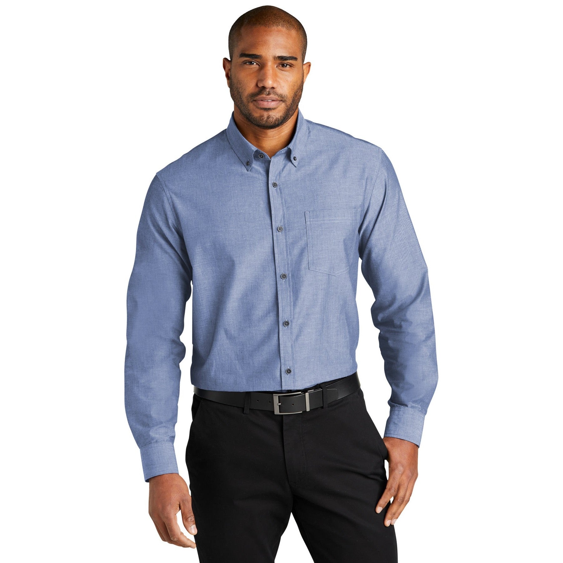 Port Authority-Port Authority® Long Sleeve Chambray Easy Care Shirt W382-MedTech-3