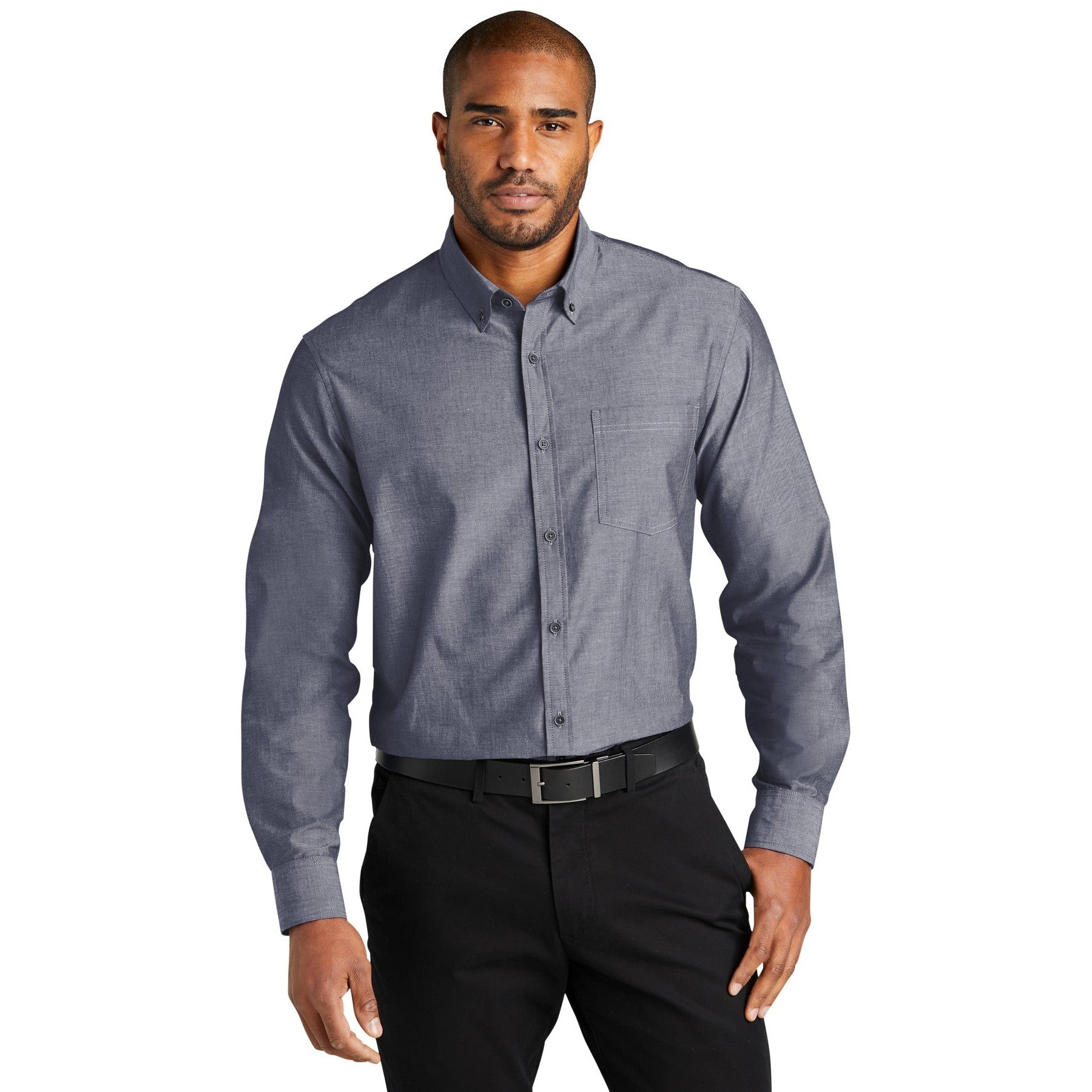 Port Authority-Port Authority® Long Sleeve Chambray Easy Care Shirt W382-MedTech-2