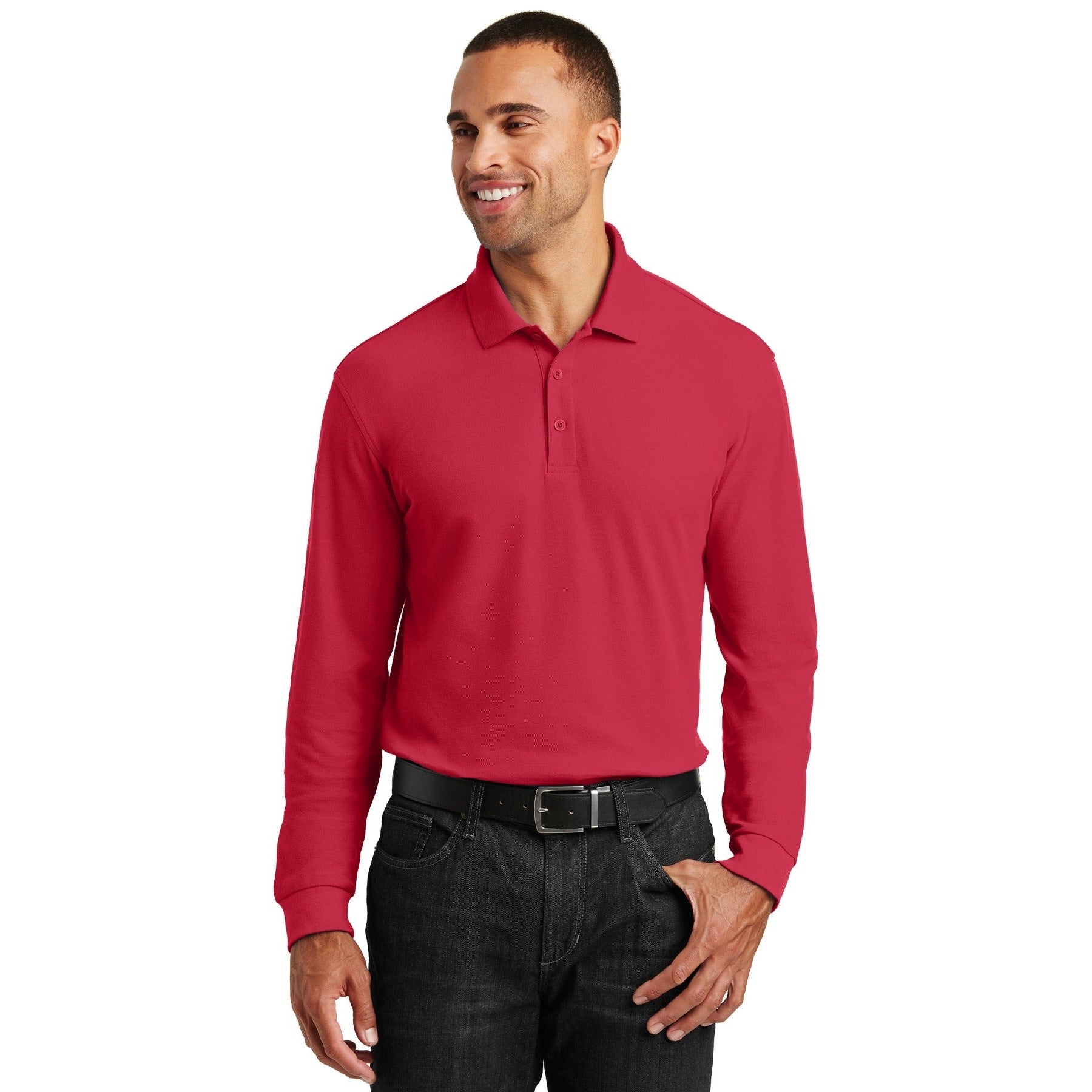 Port Authority-Port Authority® Long Sleeve Core Classic Pique Polo. K100LS-MedTech-3