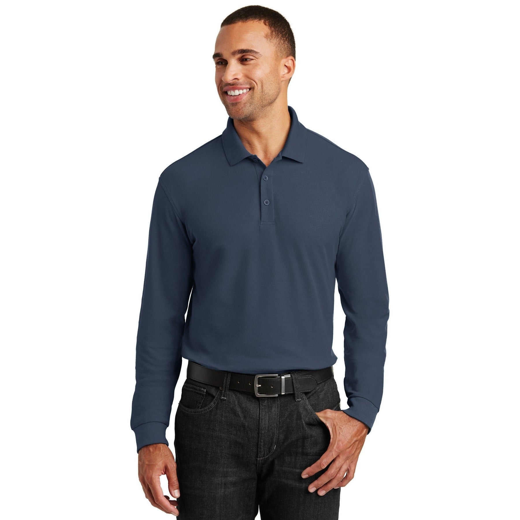 Port Authority-Port Authority® Long Sleeve Core Classic Pique Polo. K100LS-MedTech-4