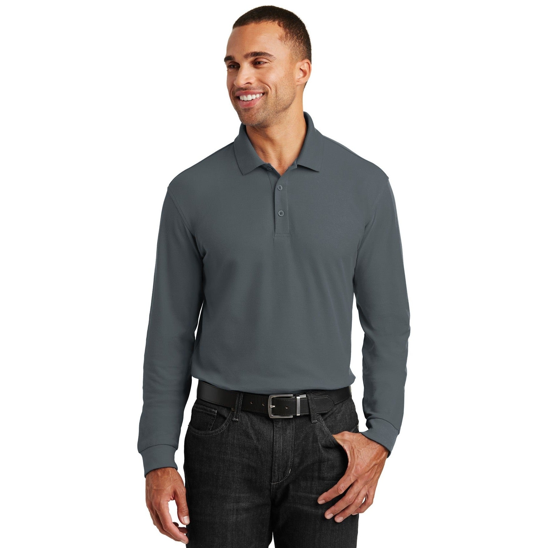 Port Authority-Port Authority® Long Sleeve Core Classic Pique Polo. K100LS-MedTech-2