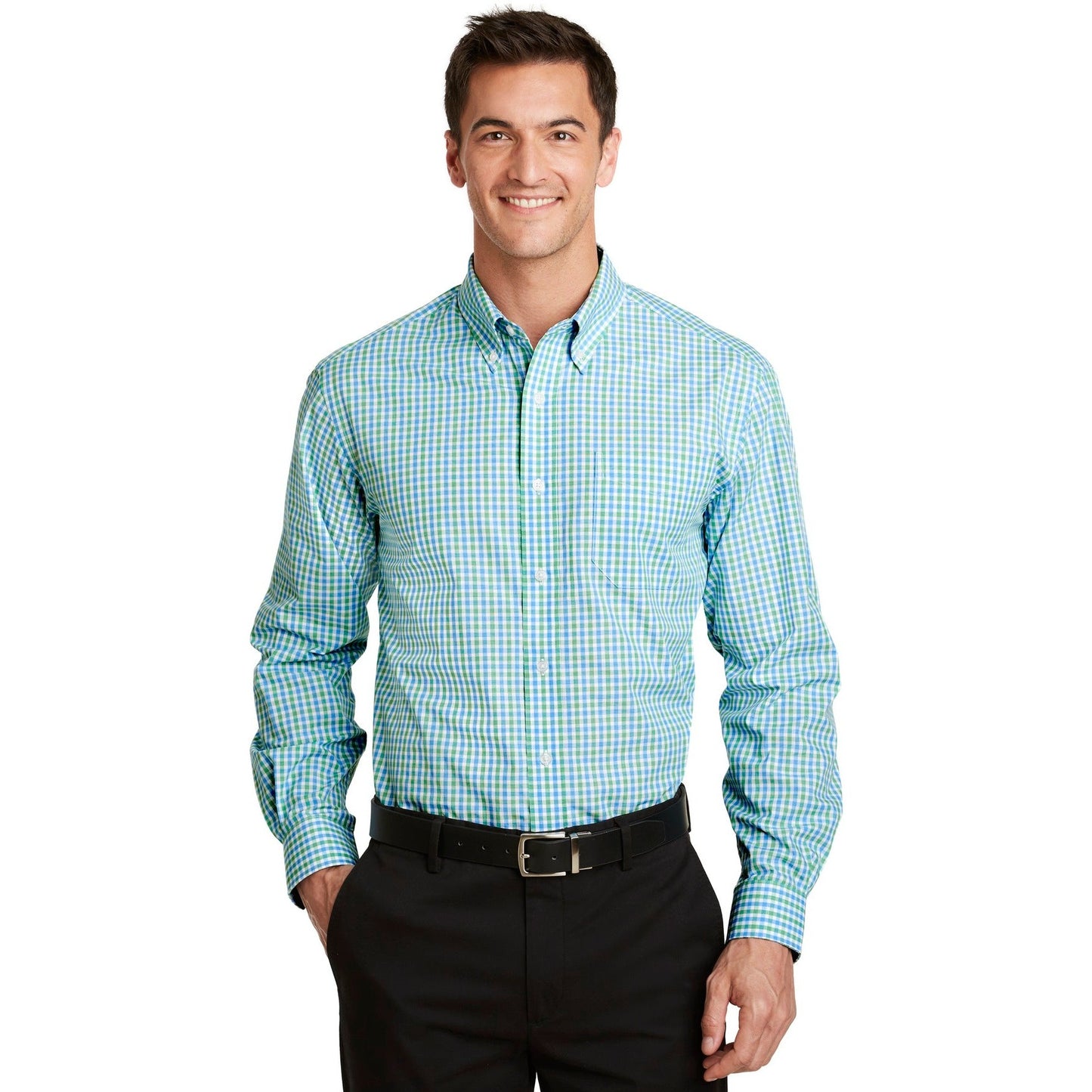 Port Authority-Port Authority® Long Sleeve Gingham Easy Care Shirt. S654-MedTech-3