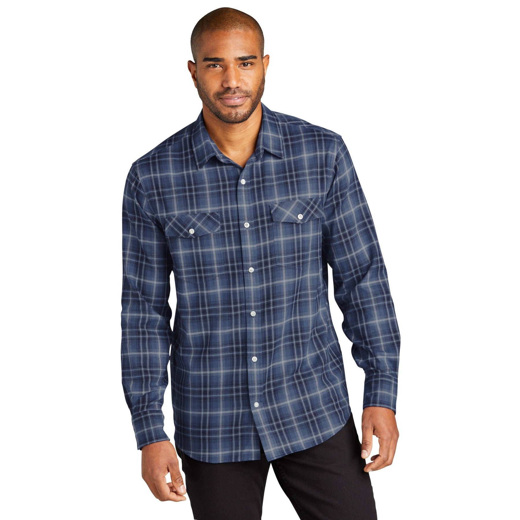 Port Authority-Port Authority® Long Sleeve Ombre Plaid Shirt W672-MedTech-3