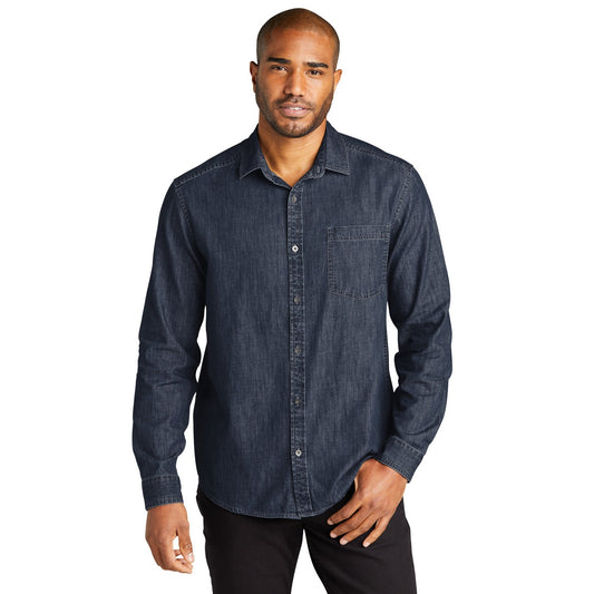 Port Authority-Port Authority® Long Sleeve Perfect Denim Shirt W676-MedTech-1