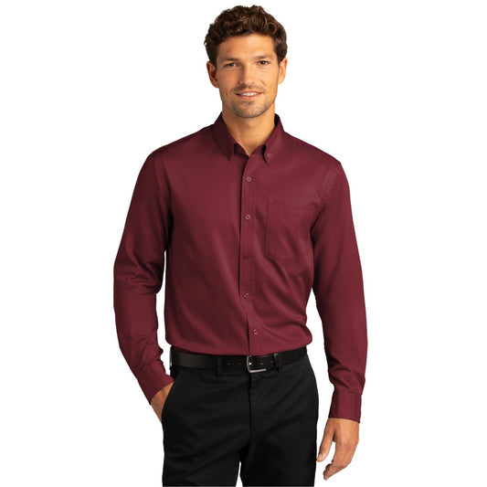 Port Authority-Port Authority® Long Sleeve SuperPro React™ Twill Shirt. W808-MedTech-1
