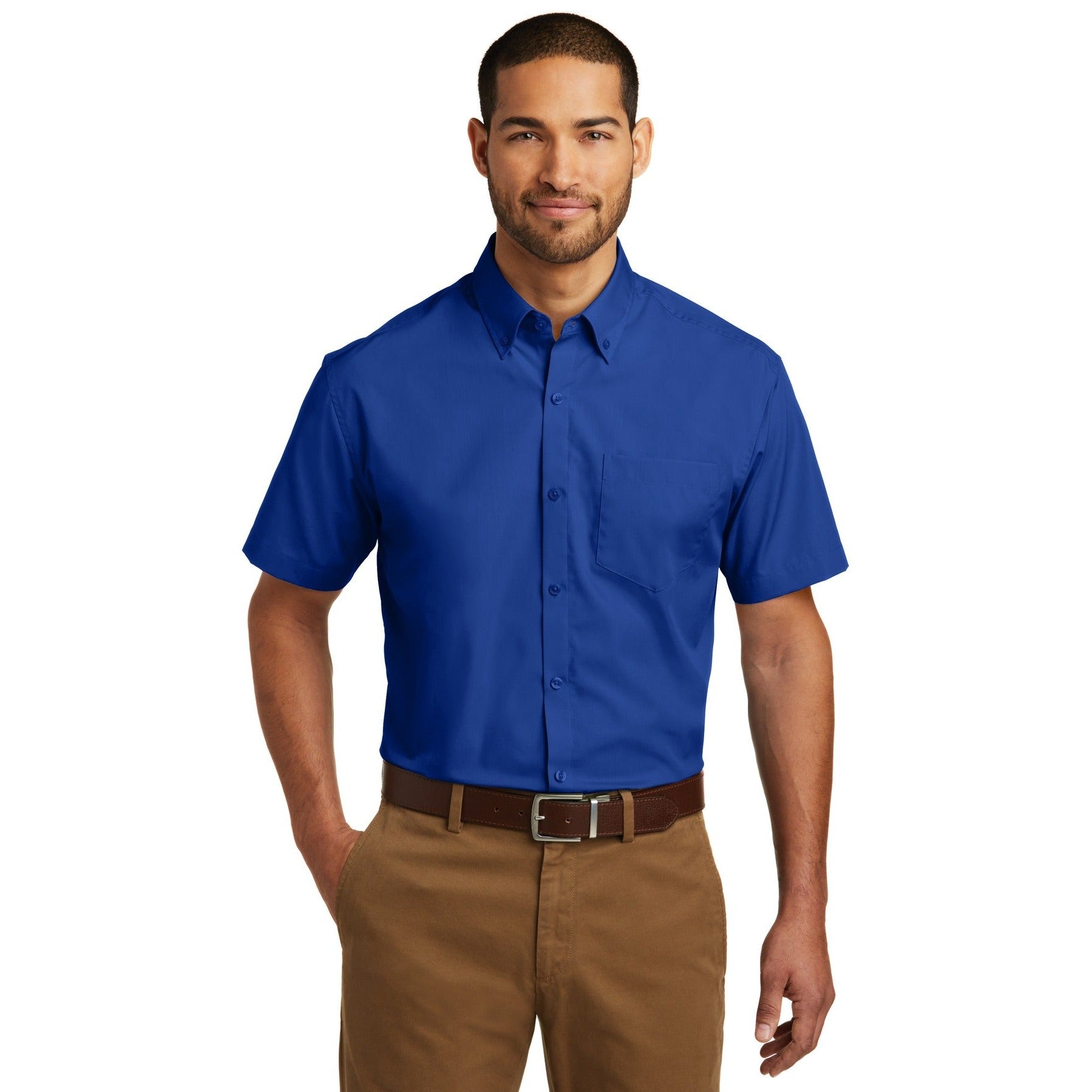 Port Authority-Port Authority® Short Sleeve Carefree Poplin Shirt. W101-MedTech-4