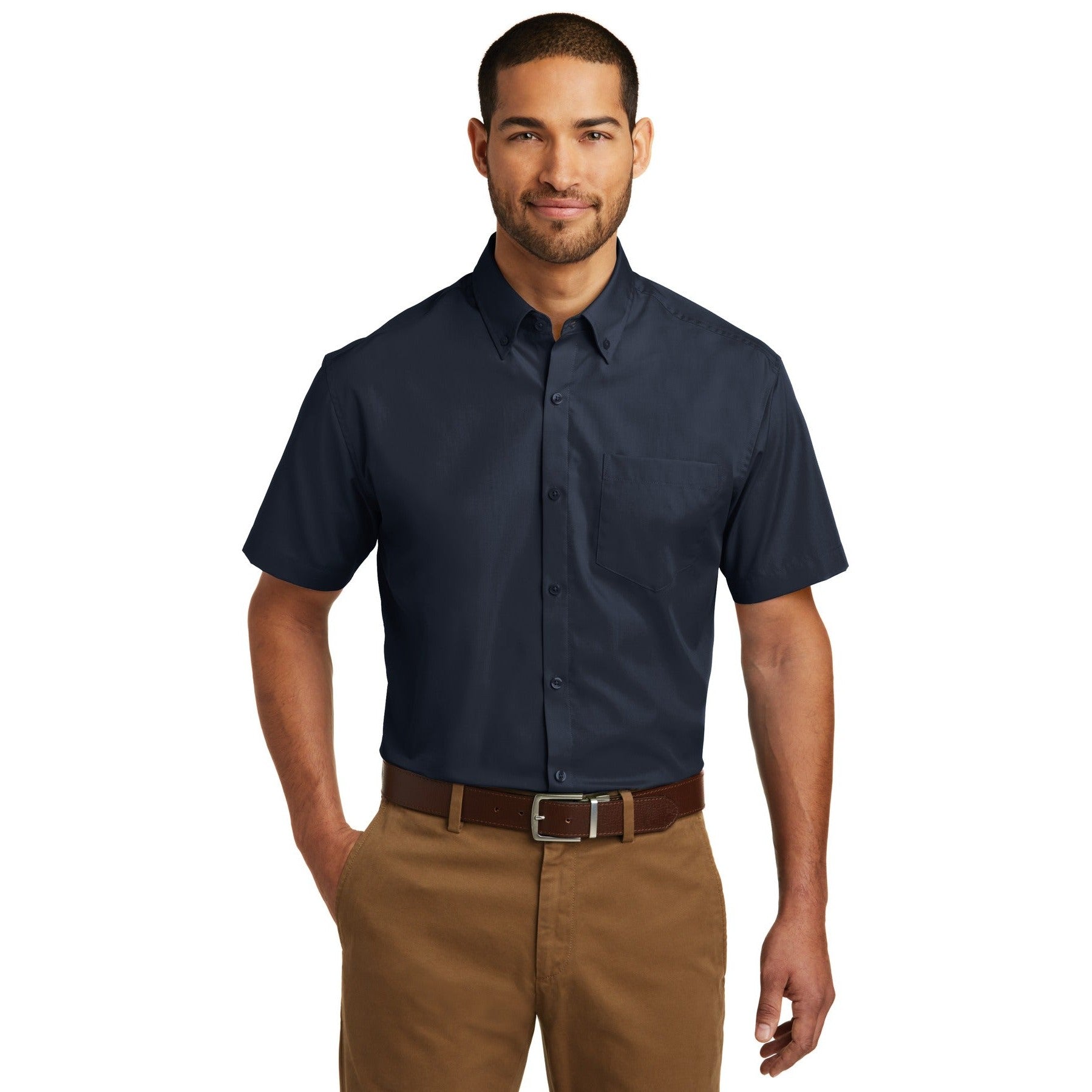 Port Authority-Port Authority® Short Sleeve Carefree Poplin Shirt. W101-MedTech-3