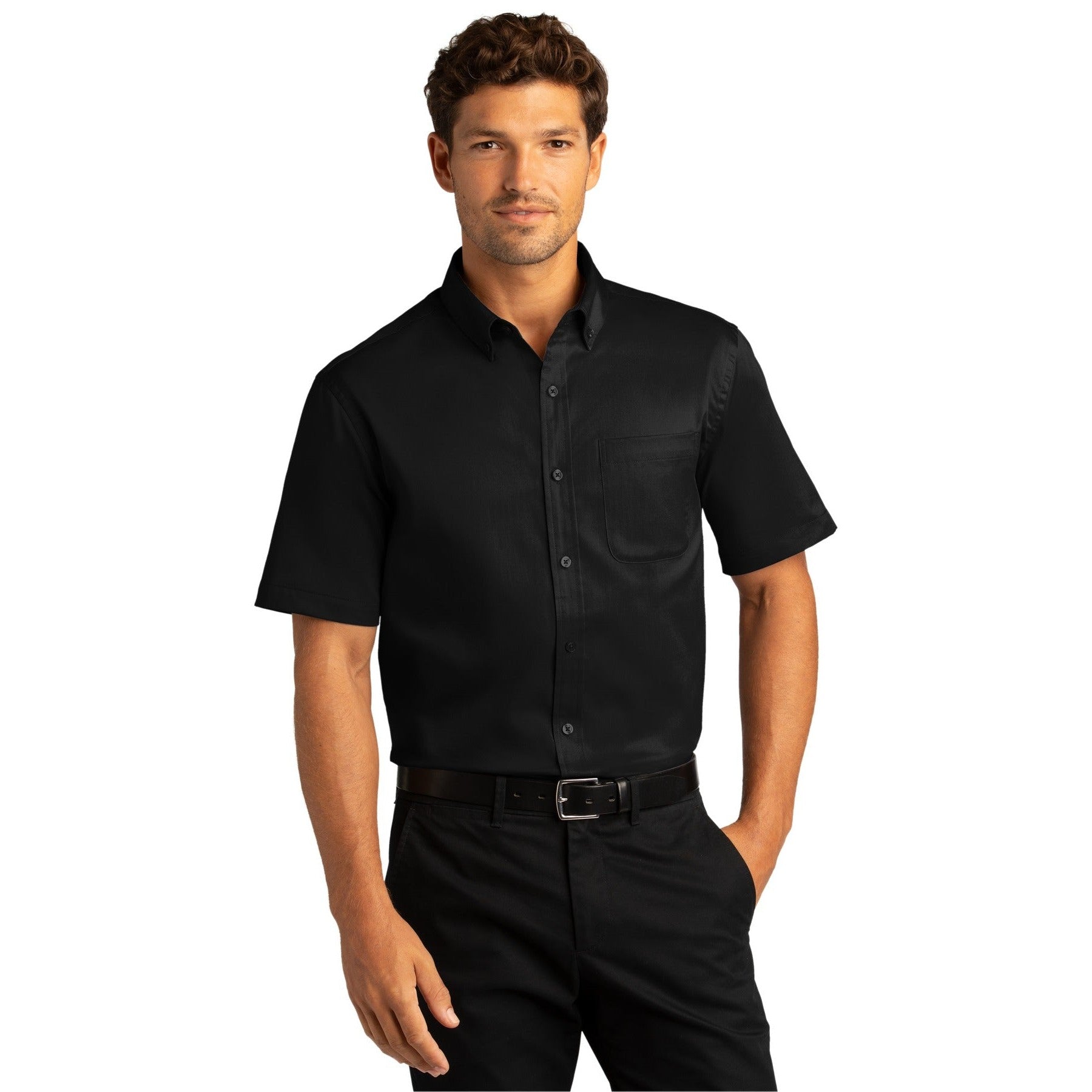 Port Authority-Port Authority® Short Sleeve SuperPro React™ Twill Shirt. W809-MedTech-4