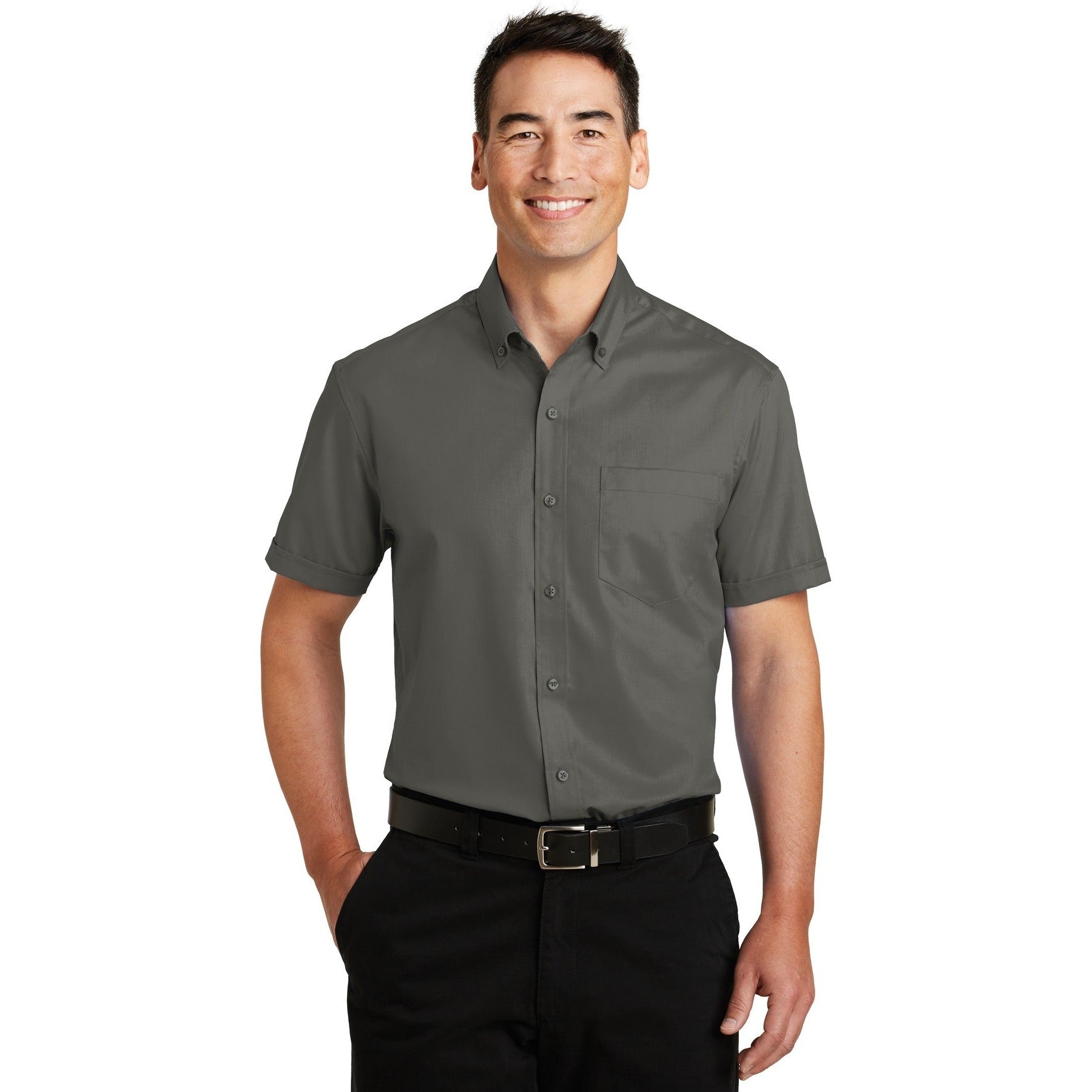 Port Authority-Port Authority® Short Sleeve SuperPro™ Twill Shirt. S664-MedTech-3