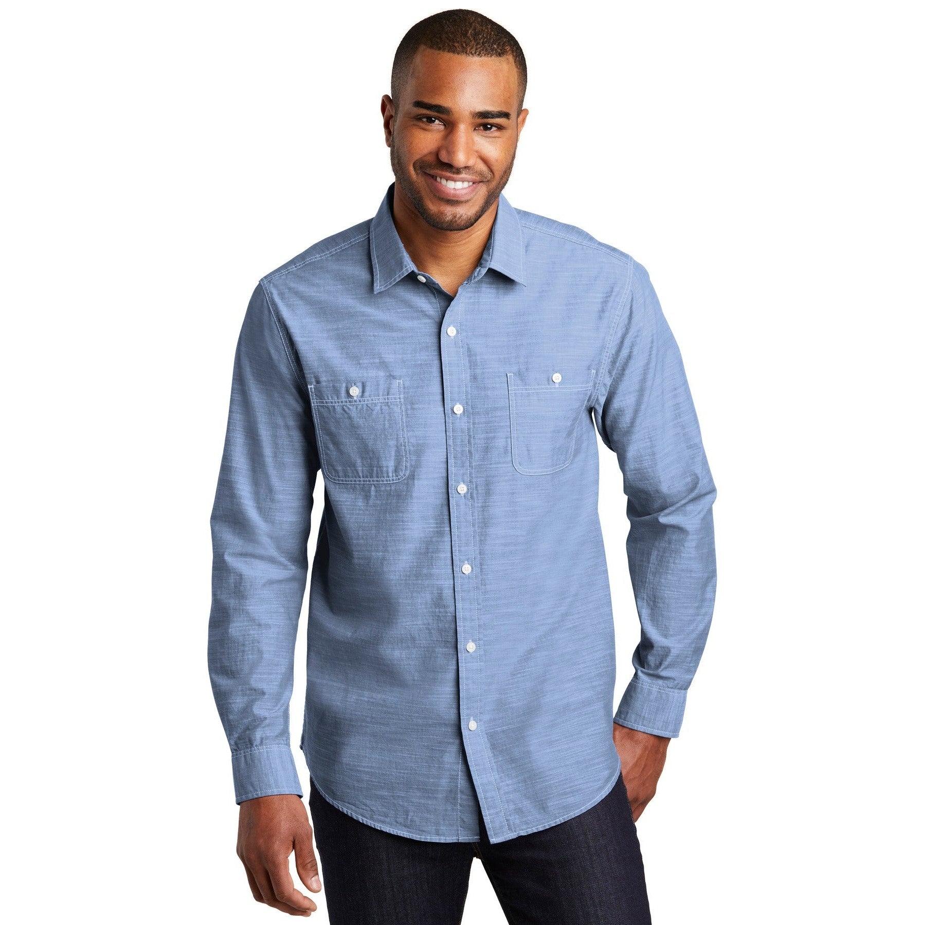 Port Authority-Port Authority® Slub Chambray Shirt. W380-MedTech-2