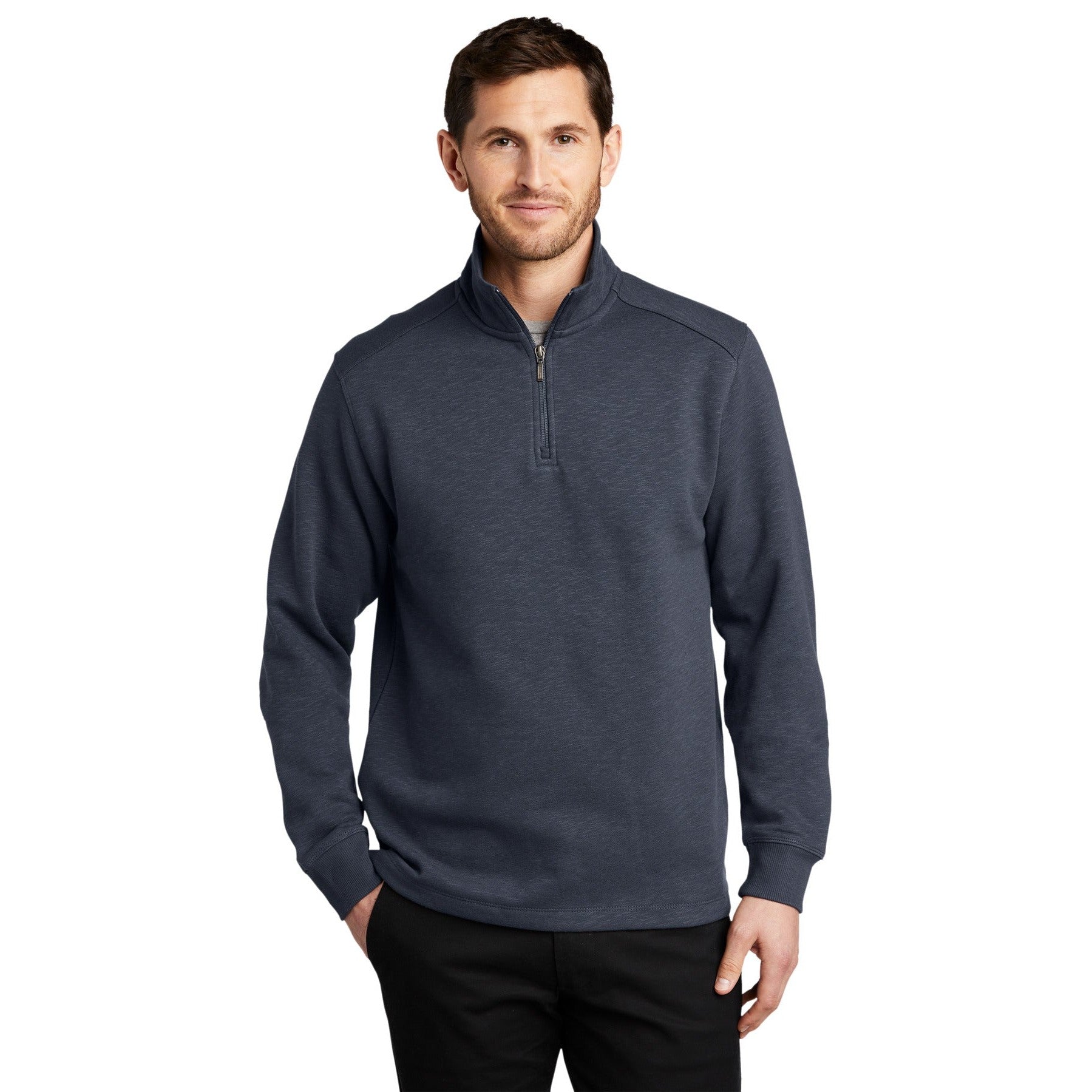 Port Authority-Port Authority® Slub Fleece 1/4-Zip Pullover. F295-MedTech-3