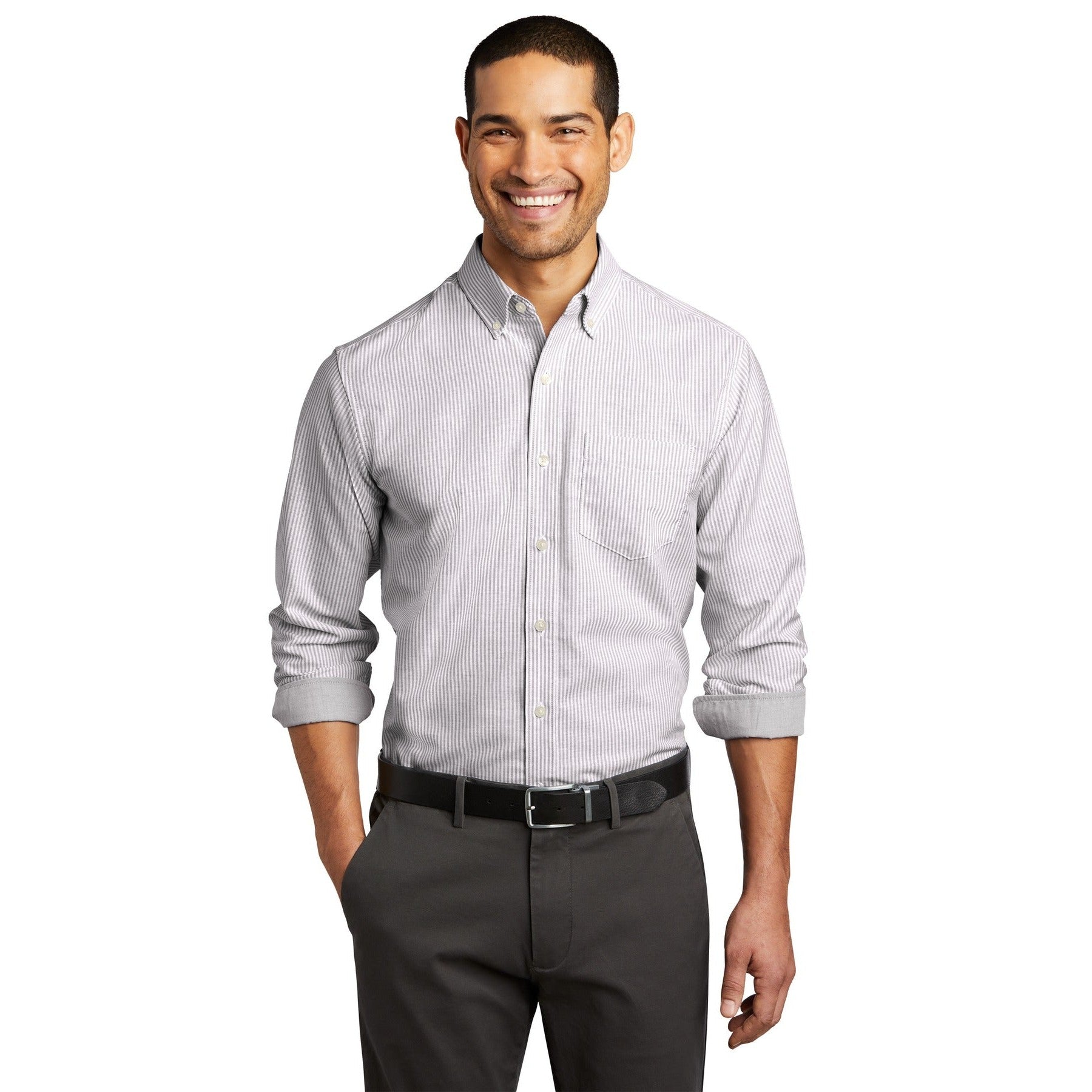 Port Authority-Port Authority ® SuperPro ™ Oxford Stripe Shirt. W657-MedTech-2
