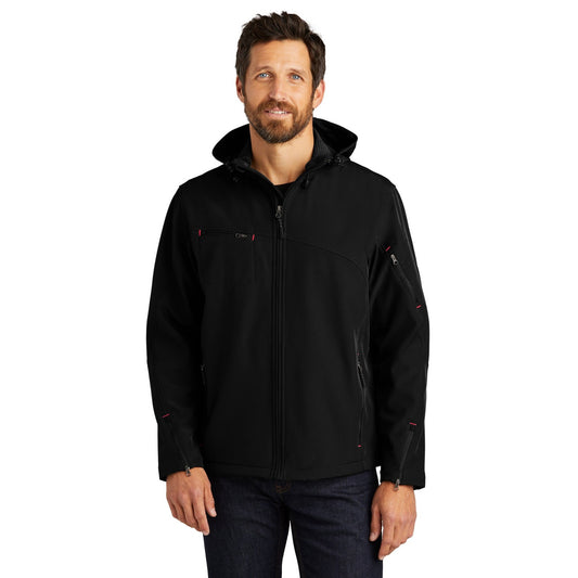 Port Authority-Port Authority® Textured Hooded Soft Shell Jacket. J706-MedTech-1