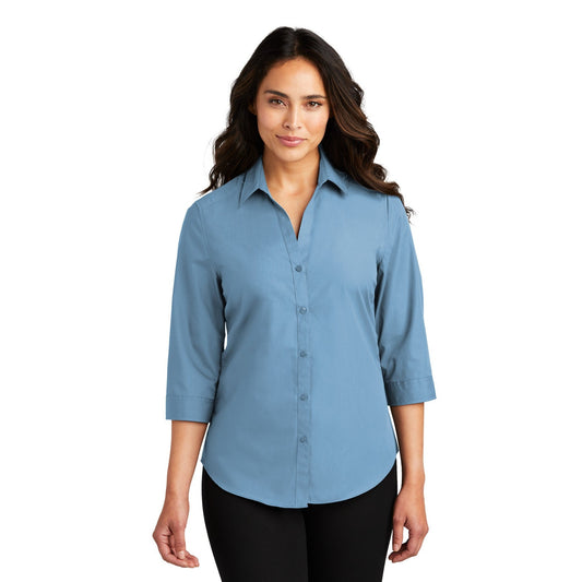 Port Authority-Port Authority® Women's 3/4-Sleeve Carefree Poplin Shirt. LW102-MedTech-1