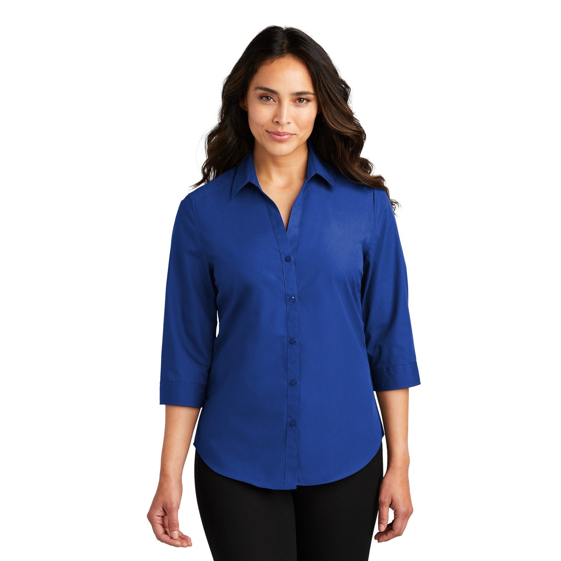 Port Authority-Port Authority® Women's 3/4-Sleeve Carefree Poplin Shirt. LW102-MedTech-5