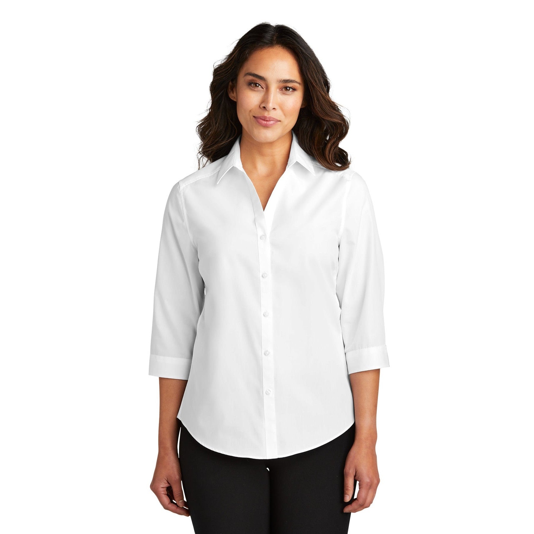Port Authority-Port Authority® Women's 3/4-Sleeve Carefree Poplin Shirt. LW102-MedTech-6