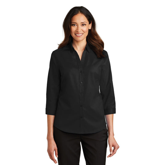 Port Authority-Port Authority® Women's 3/4-Sleeve SuperPro™ Twill Shirt. L665-MedTech-1