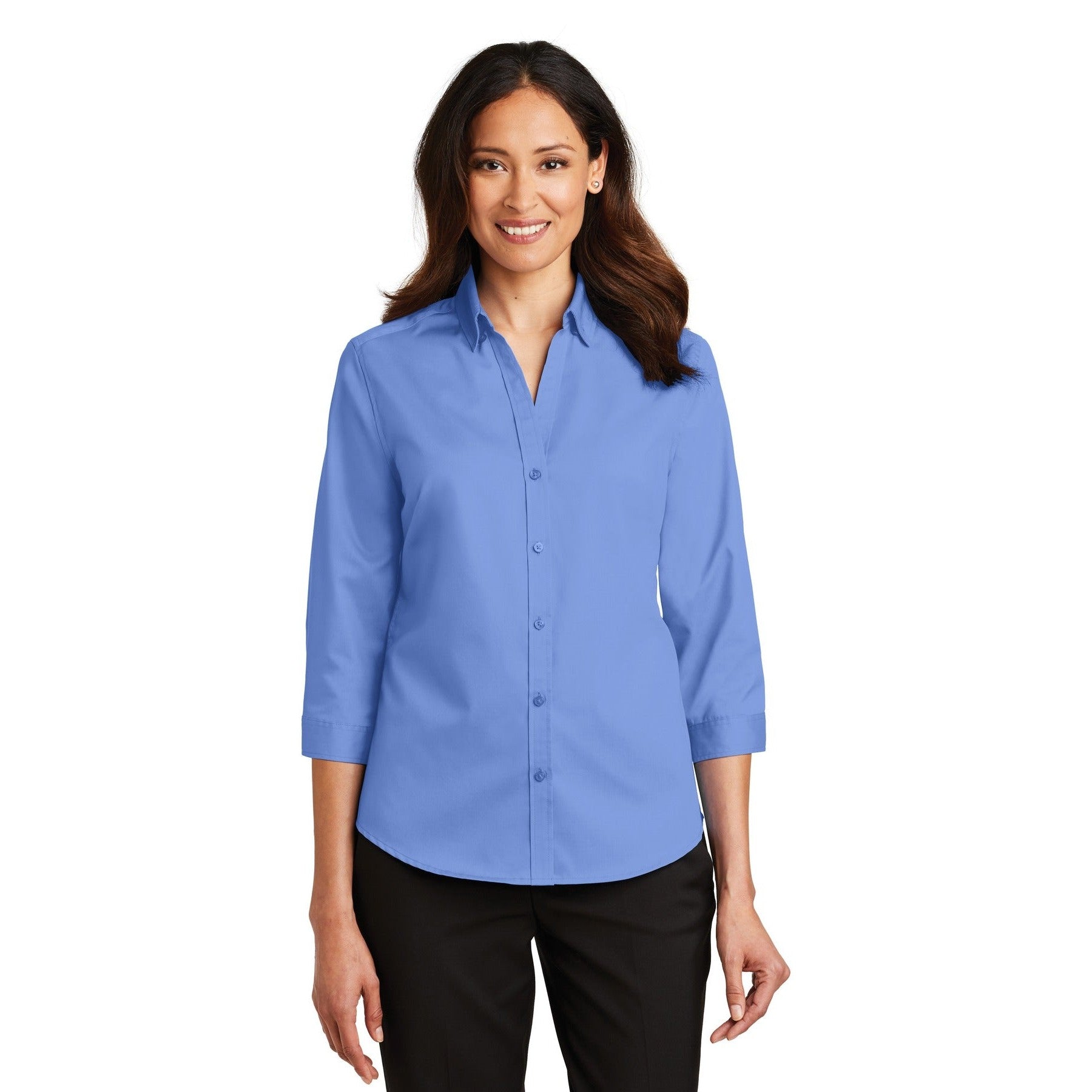 Port Authority-Port Authority® Women's 3/4-Sleeve SuperPro™ Twill Shirt. L665-MedTech-7
