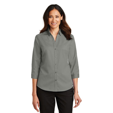 Port Authority-Port Authority® Women's 3/4-Sleeve SuperPro™ Twill Shirt. L665-MedTech-2