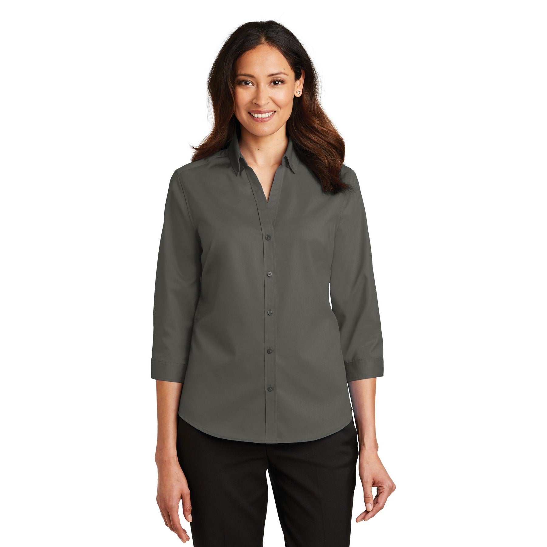 Port Authority-Port Authority® Women's 3/4-Sleeve SuperPro™ Twill Shirt. L665-MedTech-4