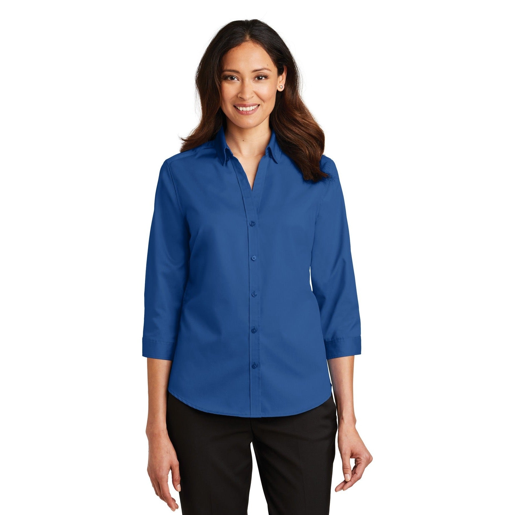 Port Authority-Port Authority® Women's 3/4-Sleeve SuperPro™ Twill Shirt. L665-MedTech-5