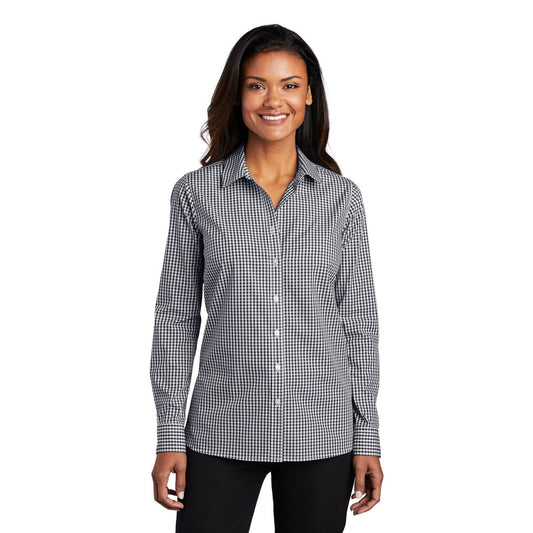 Port Authority-Port Authority ® Women's Broadcloth Gingham Easy Care Shirt LW644-MedTech-1