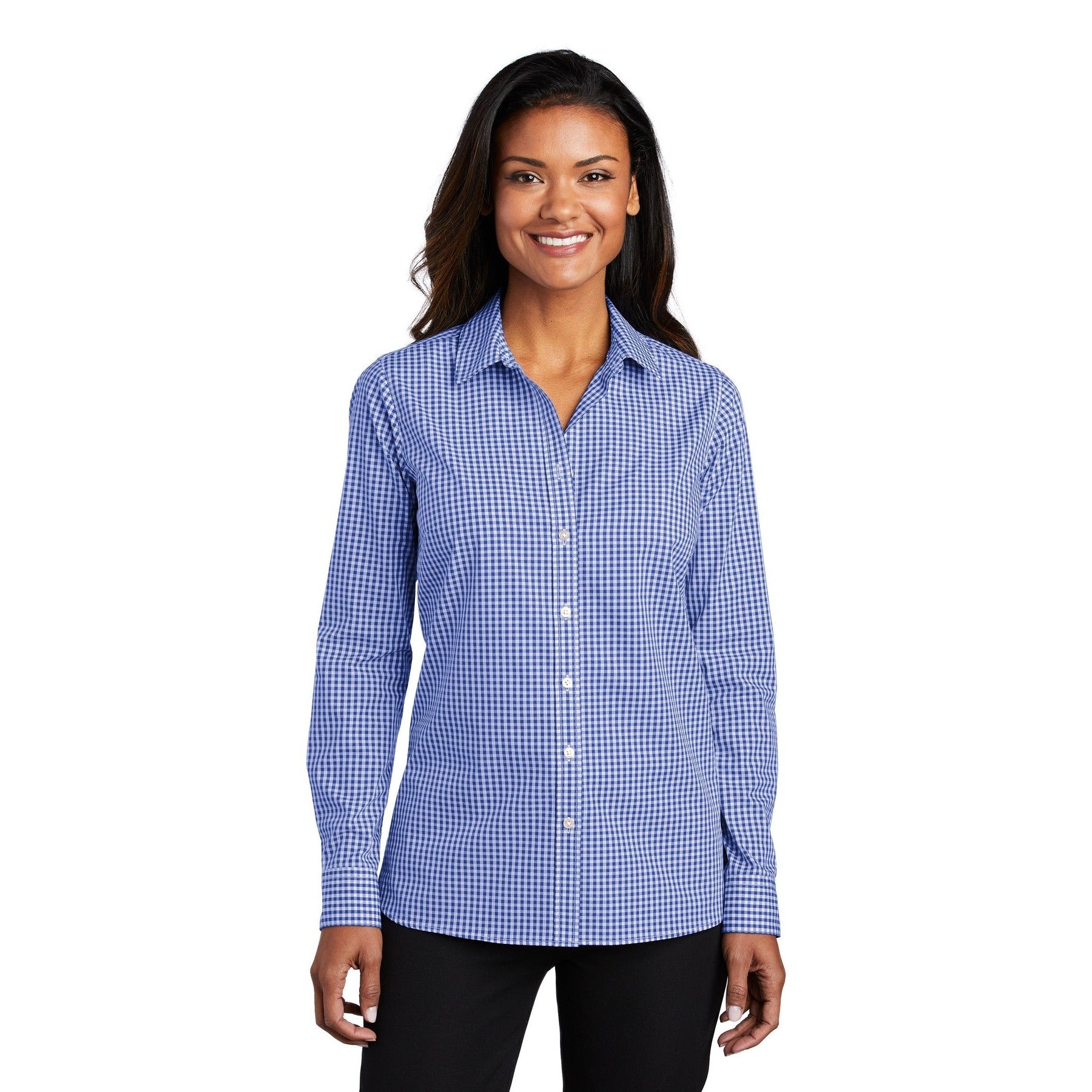 Port Authority-Port Authority ® Women's Broadcloth Gingham Easy Care Shirt LW644-MedTech-4