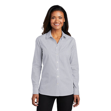 Port Authority-Port Authority ® Women's Broadcloth Gingham Easy Care Shirt LW644-MedTech-2