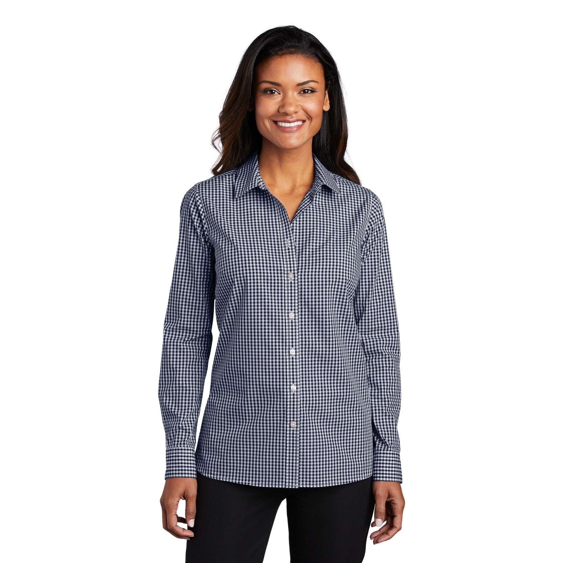 Port Authority-Port Authority ® Women's Broadcloth Gingham Easy Care Shirt LW644-MedTech-3
