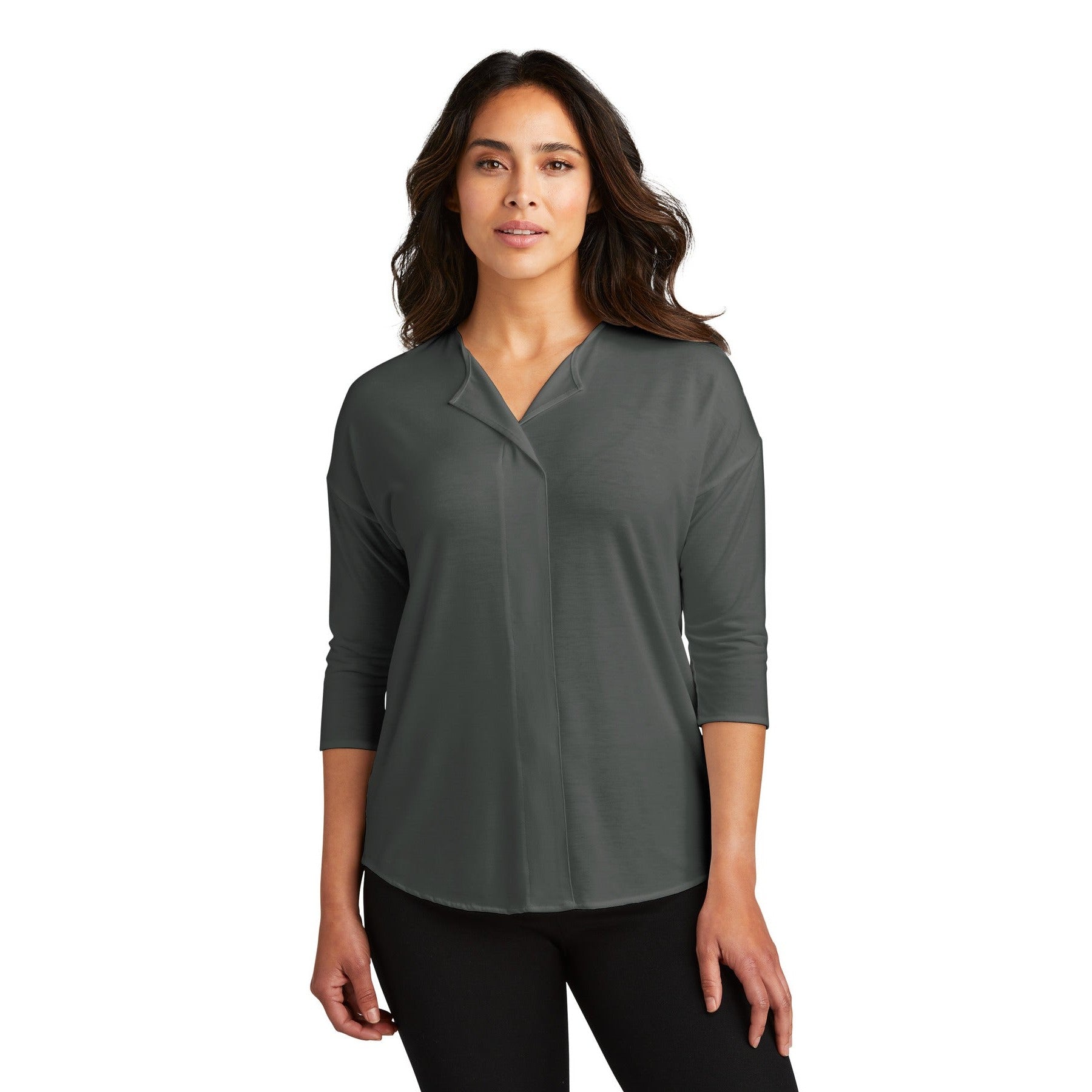 Port Authority-Port Authority® Women's Concept 3/4-Sleeve Soft Split Neck Top. LK5433-MedTech-3
