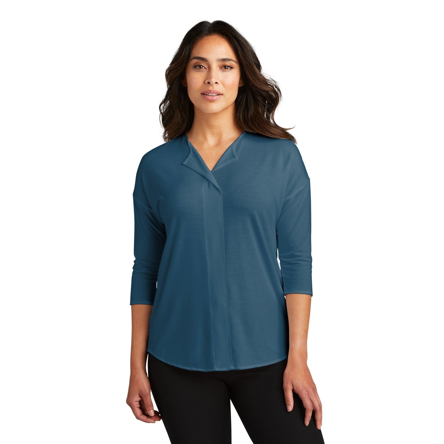 Port Authority-Port Authority® Women's Concept 3/4-Sleeve Soft Split Neck Top. LK5433-MedTech-2