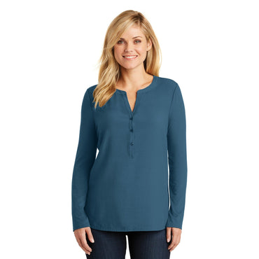 Port Authority-Port Authority® Women's Concept Henley Tunic. LK5432-MedTech-2