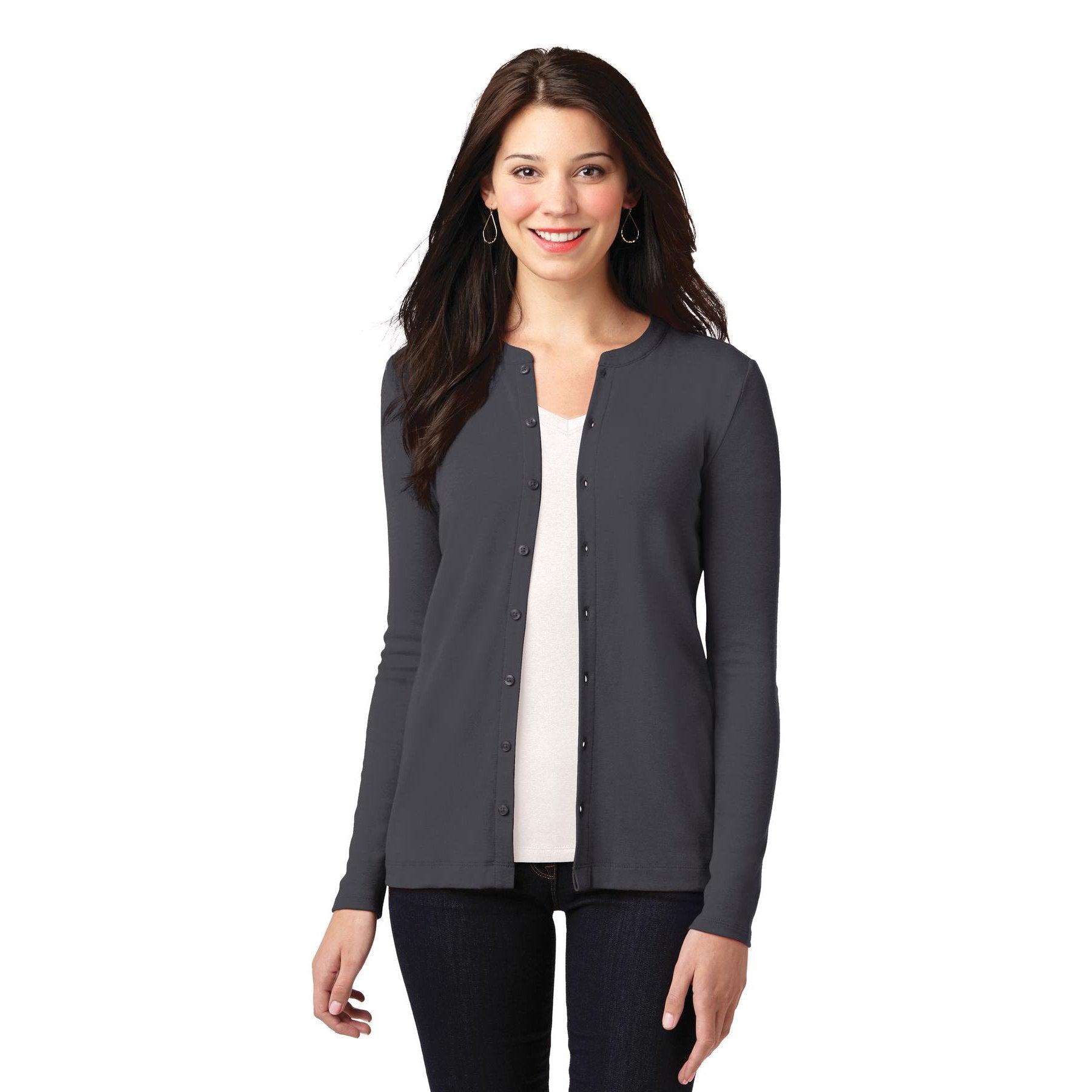 Port Authority-Port Authority® Women's Concept Stretch Button-Front Cardigan. LM1008-MedTech-3