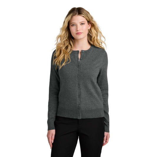 Port Authority-Port Authority® Women's Easy Care Crewneck Cardigan Sweater LSW2870-MedTech-1