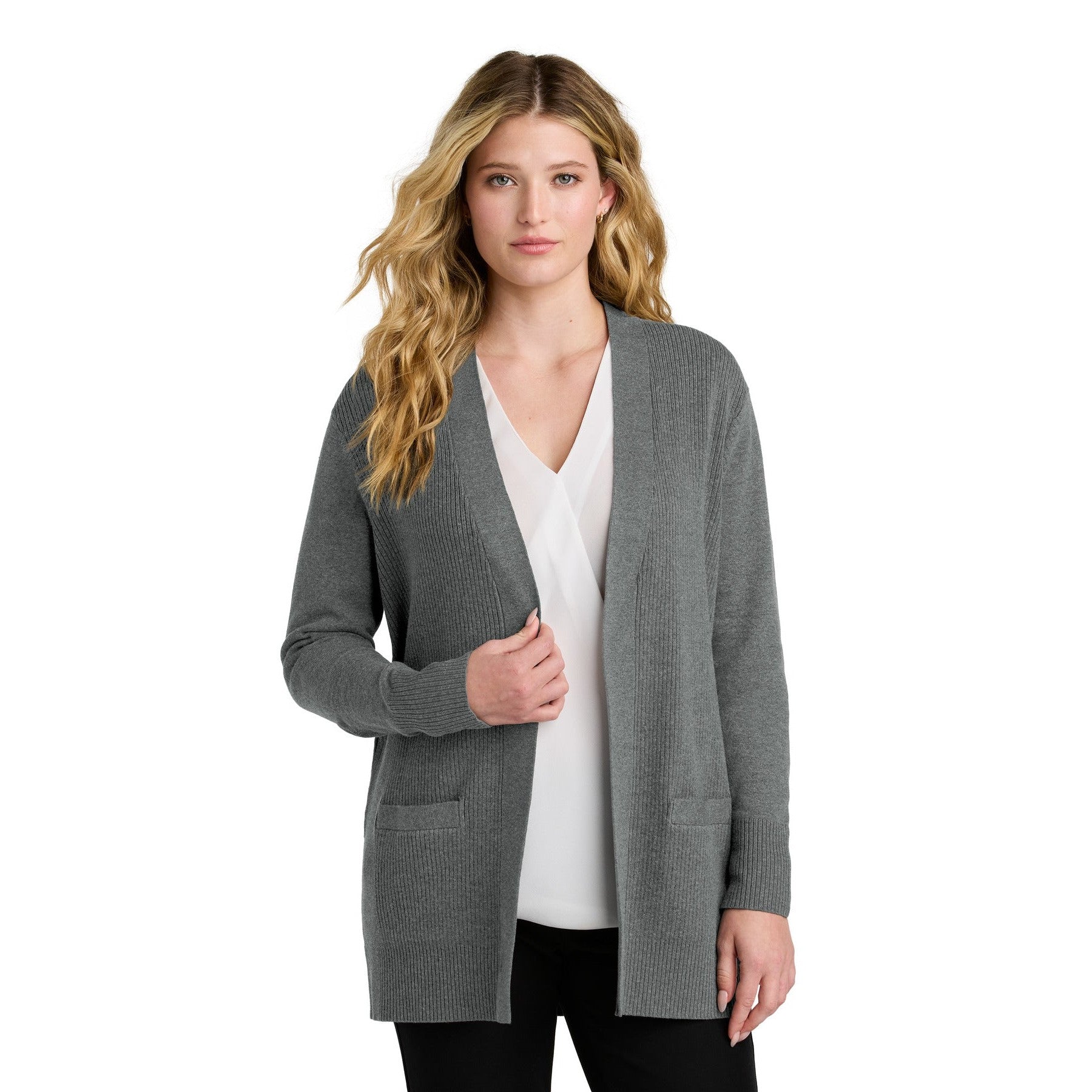 Port Authority-Port Authority® Women's Easy Care Open-Front Cardigan Sweater LSW2890-MedTech-3