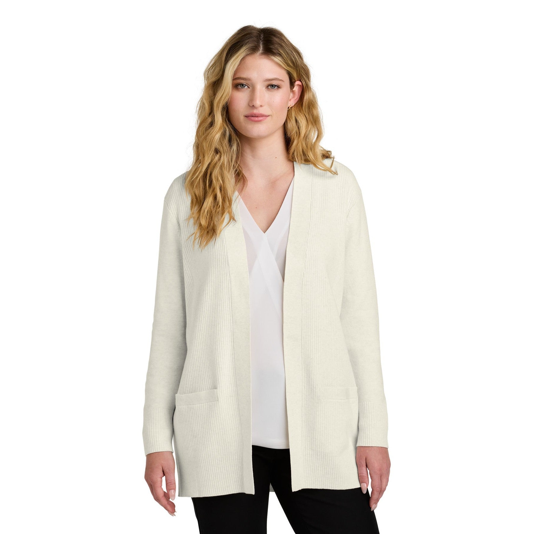Port Authority-Port Authority® Women's Easy Care Open-Front Cardigan Sweater LSW2890-MedTech-4