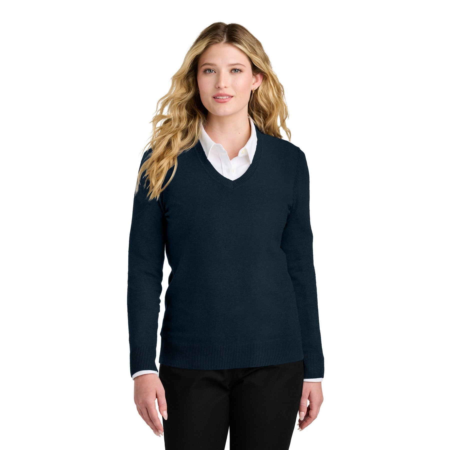 Port Authority-Port Authority® Women's Easy Care V-Neck Sweater LSW2850-MedTech-5