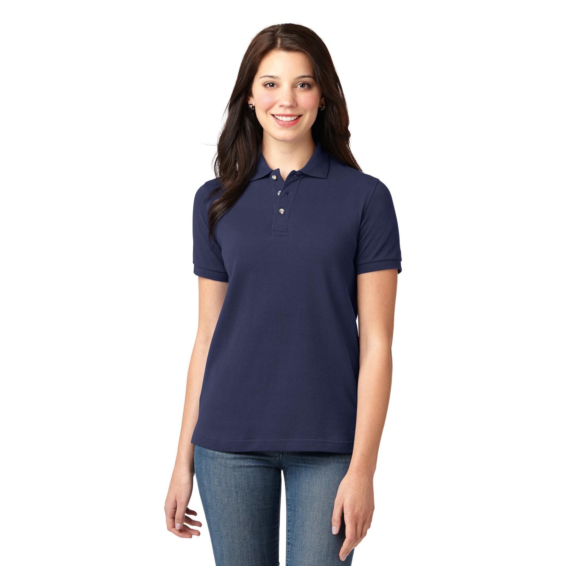 Port Authority-Port Authority® Women's Heavyweight Cotton Pique Polo. L420-MedTech-2