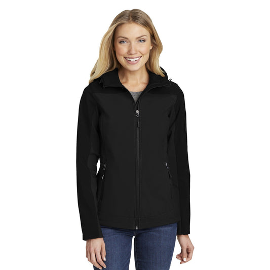 Port Authority-Port Authority® Women's Hooded Core Soft Shell Jacket. L335-MedTech-1