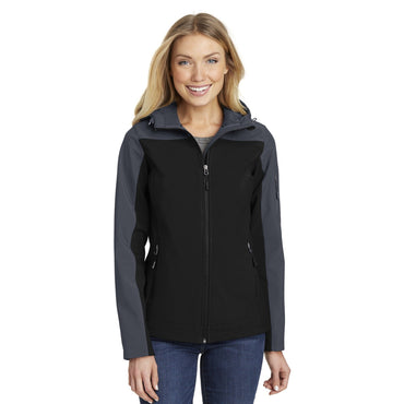 Port Authority-Port Authority® Women's Hooded Core Soft Shell Jacket. L335-MedTech-2