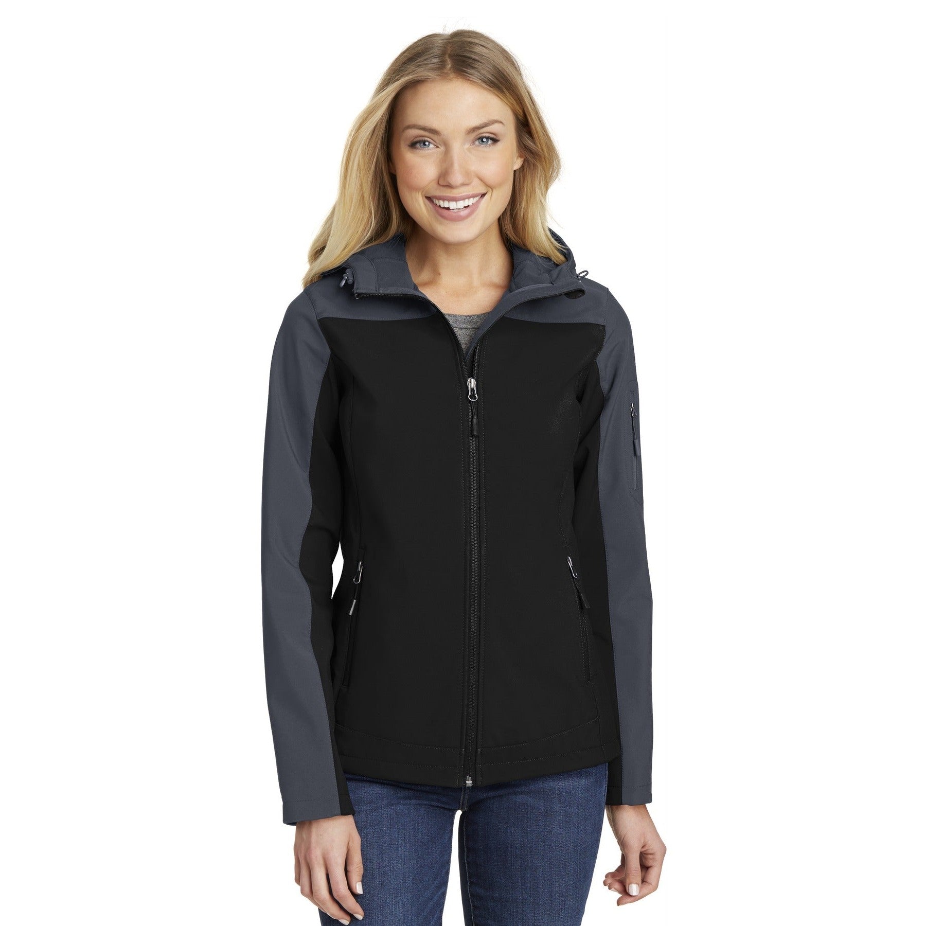 Port Authority-Port Authority® Women's Hooded Core Soft Shell Jacket. L335-MedTech-2