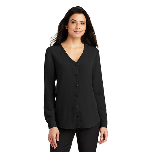 Port Authority-Port Authority® Women's Long Sleeve Button-Front Blouse. LW700-MedTech-1