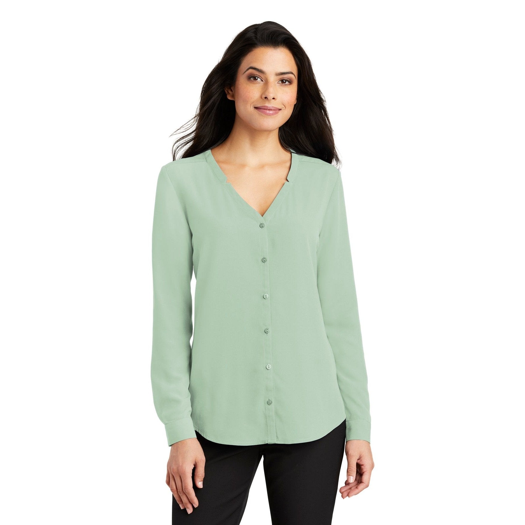 Port Authority-Port Authority® Women's Long Sleeve Button-Front Blouse. LW700-MedTech-3