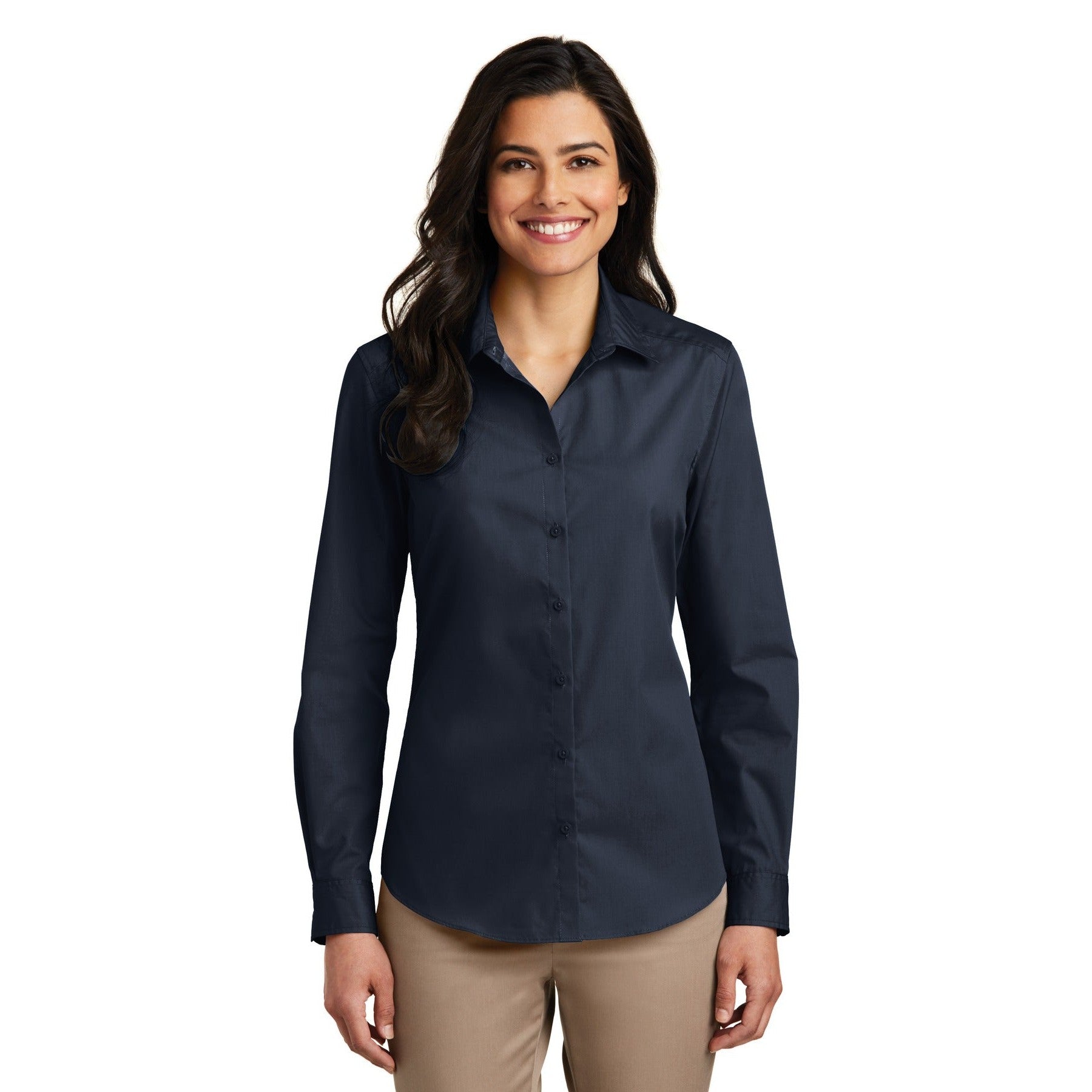 Port Authority-Port Authority® Women's Long Sleeve Carefree Poplin Shirt. LW100-MedTech-7