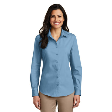 Port Authority-Port Authority® Women's Long Sleeve Carefree Poplin Shirt. LW100-MedTech-2